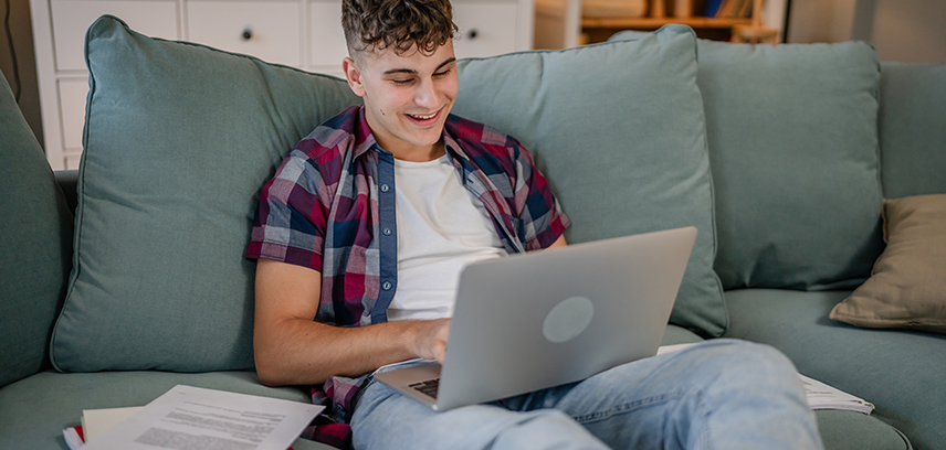 teenager using AI for homework