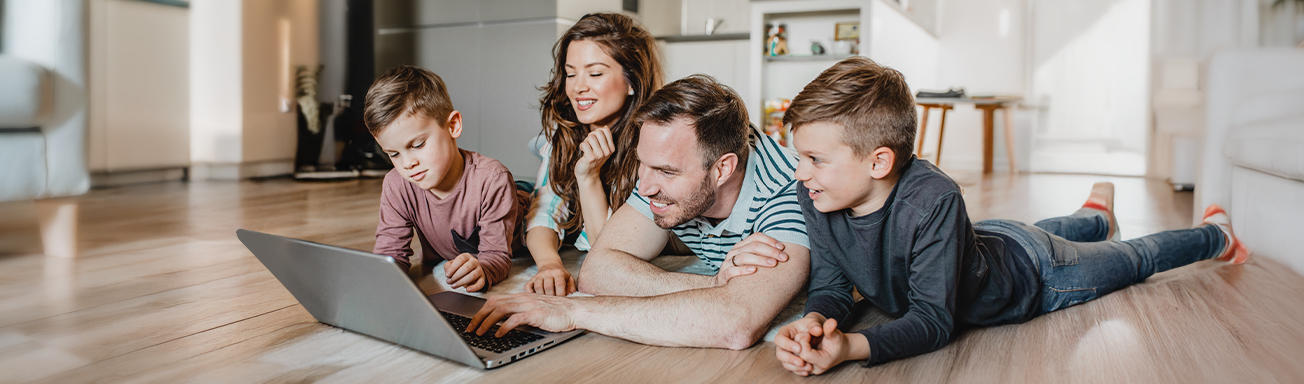 Family using technology