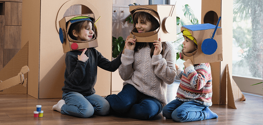 Children engaging in creative play
