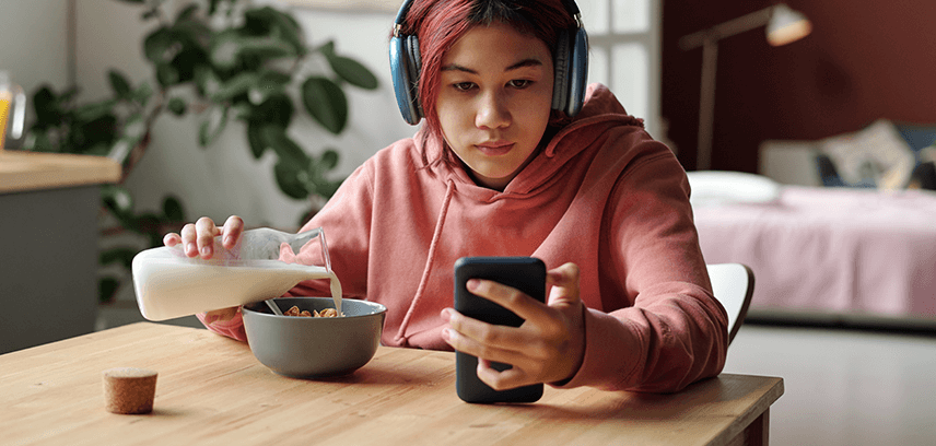 child using Telegram app